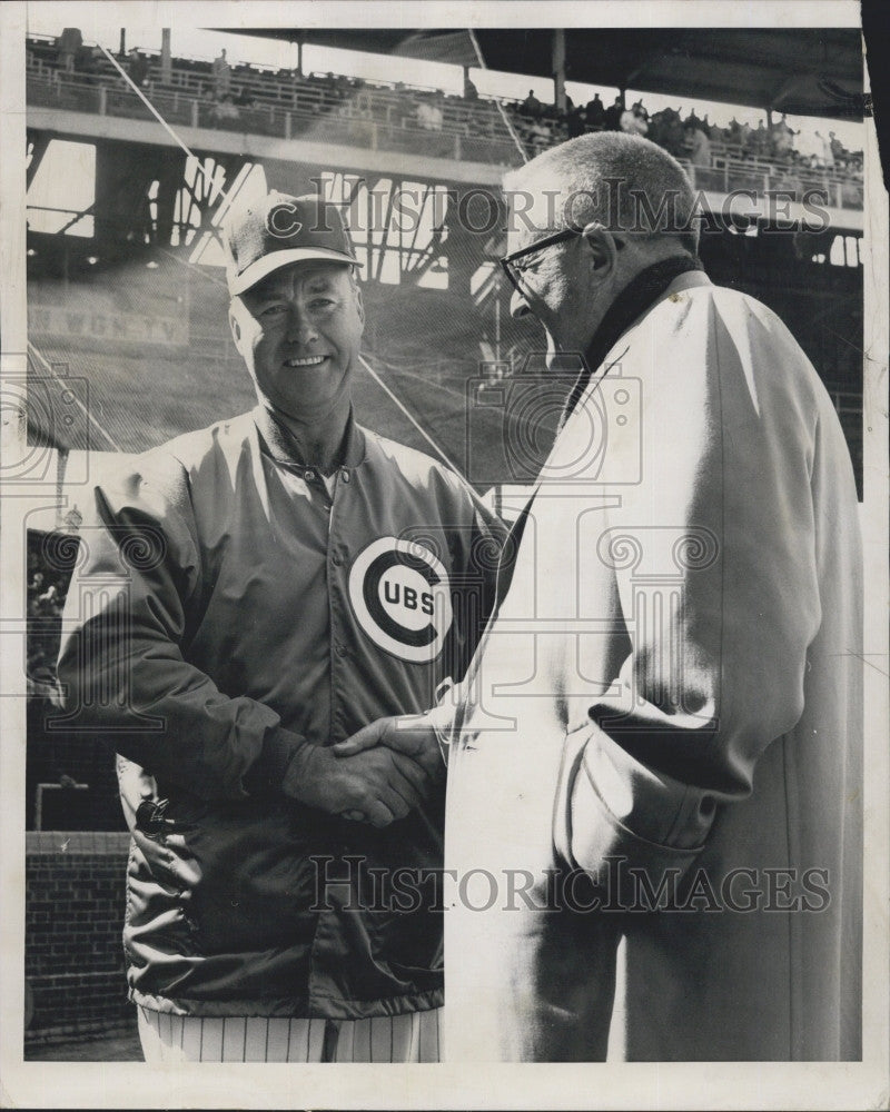 1963 Press Photo Cubs owner, Arthur Allyn &amp; coach Bob Kennedy at the opener - Historic Images