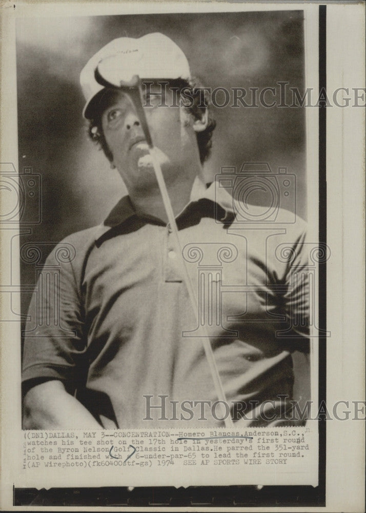 1974 Press Photo Homero Blancas at Byron Nelson Classic Golf - Historic Images