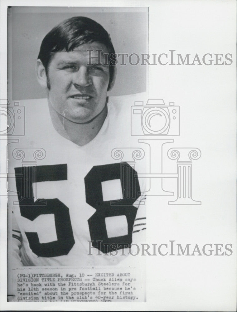 1972 Press Photo Chuck Allen plays for Pittsburgh Steelers - Historic Images