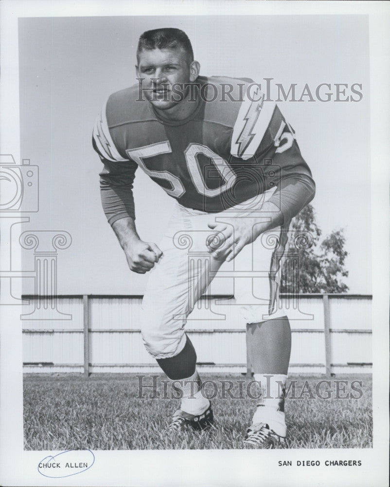 Press Photo San Diego Charger, Chuck Allen on the field - Historic Images