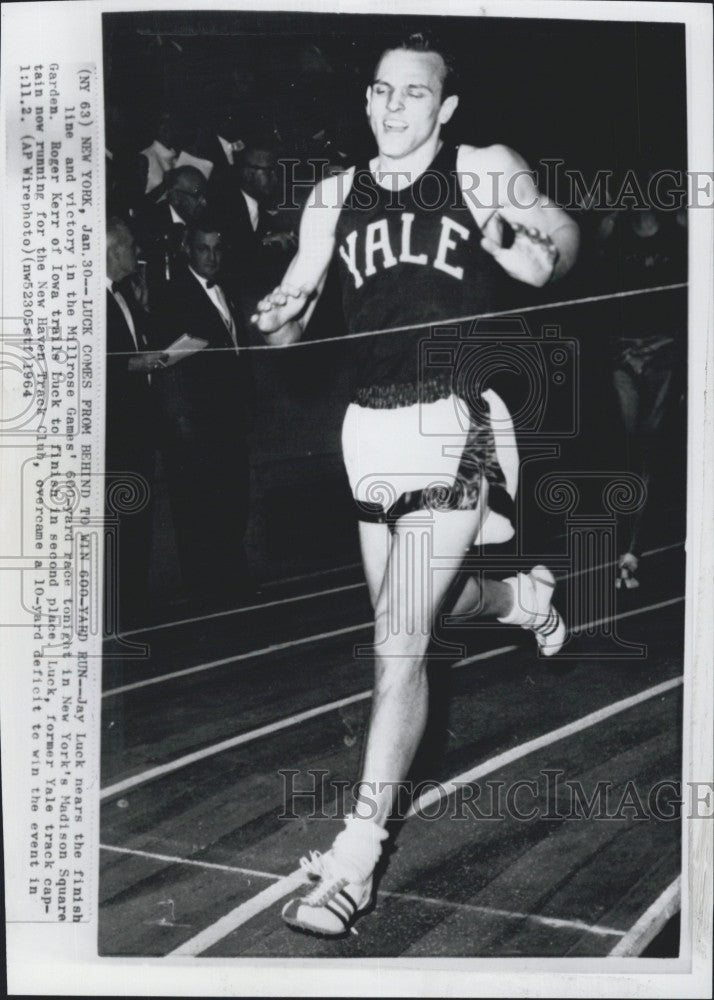 1964 Press Photo Jay Luck Wins 600 Yard Race in NY - Historic Images