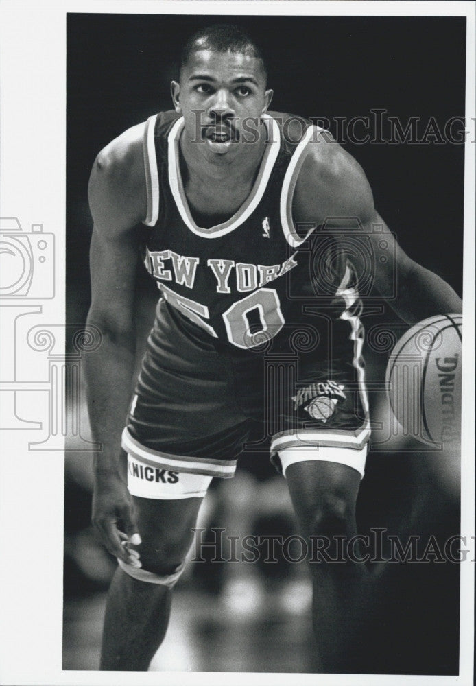 1992 Press Photo New York Knicks Basketball Player Gregory Carlton Anthony - Historic Images