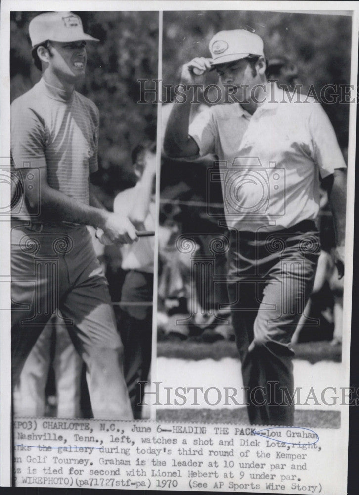 1970 Press Photo Lou Graham &amp; Dick Lotz at Kemper Open Golf tourny - Historic Images