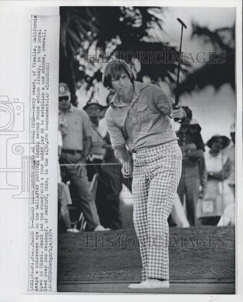 1974 Press Photo Jerry Heard at Doral  Open Tournament in Miami - Historic Images