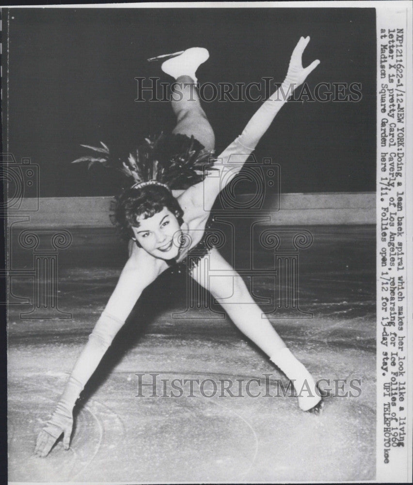 1960 Press Photo Skater Carol Caverly in Ice Follies - Historic Images