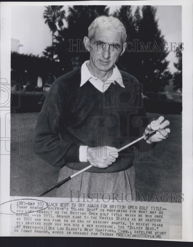 1946 Press Photo Golfer Tommy Armour at British Open Golf Title - Historic Images