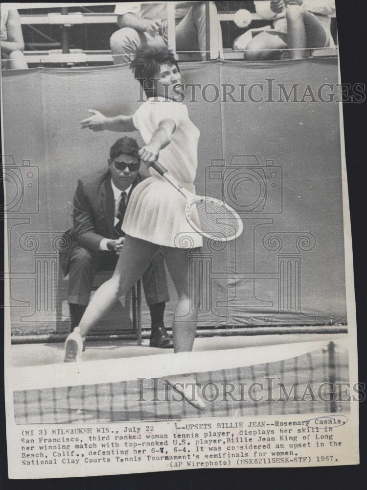 1967 Press Photo Rosemary Casals at Natl Clay Courts championships - Historic Images