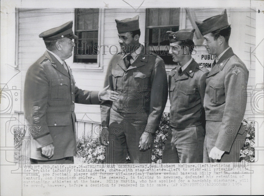 1954 Press Photo Maj Gen R McClure,G Natsch , B Marin, K Venturi - Historic Images