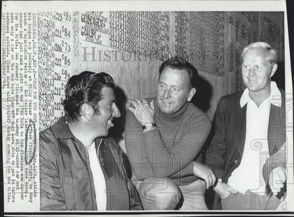 1969 Press Photo Golfers George Macher,Billy Casper & Jack Nicklaus - Historic Images