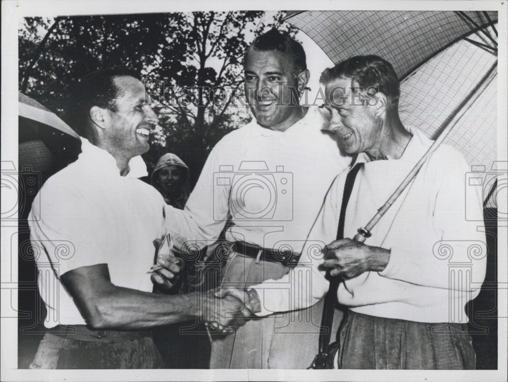 1952 Press Photo The Duke of Windsor &amp; golfers Max Faulkner &amp; Vic Ghezzi - Historic Images