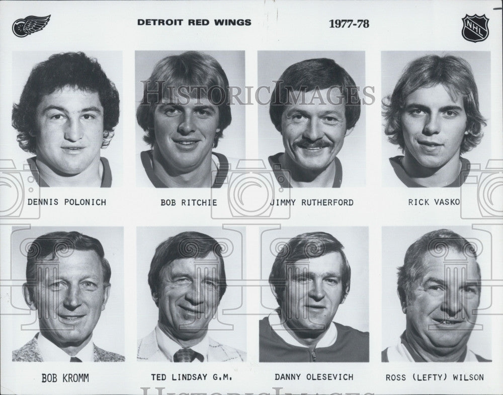 Press Photo Detroit Red Wings Team 1977 - 1978. - Historic Images