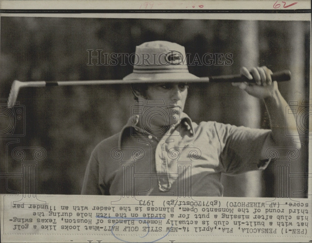 1973 Press Photo Professional Golfer Homero Blancas, at Monsanto Golf Open. - Historic Images