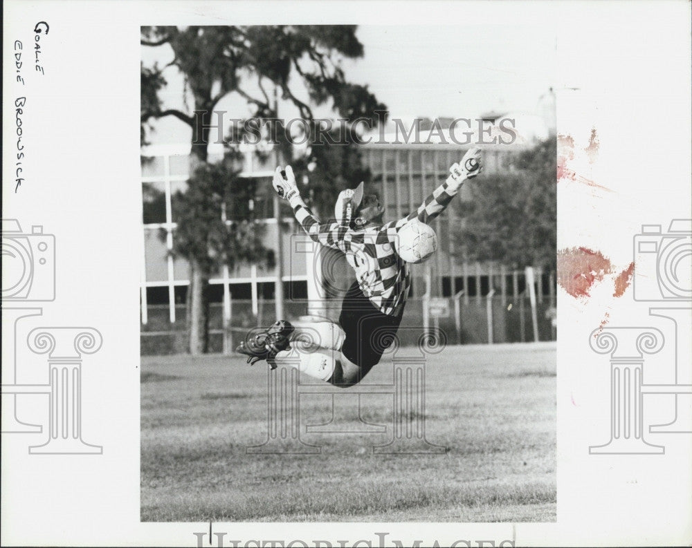 1985 Press Photo Goalie St Petersburg Catholic&#39;s Eddie Borowczyk - Historic Images