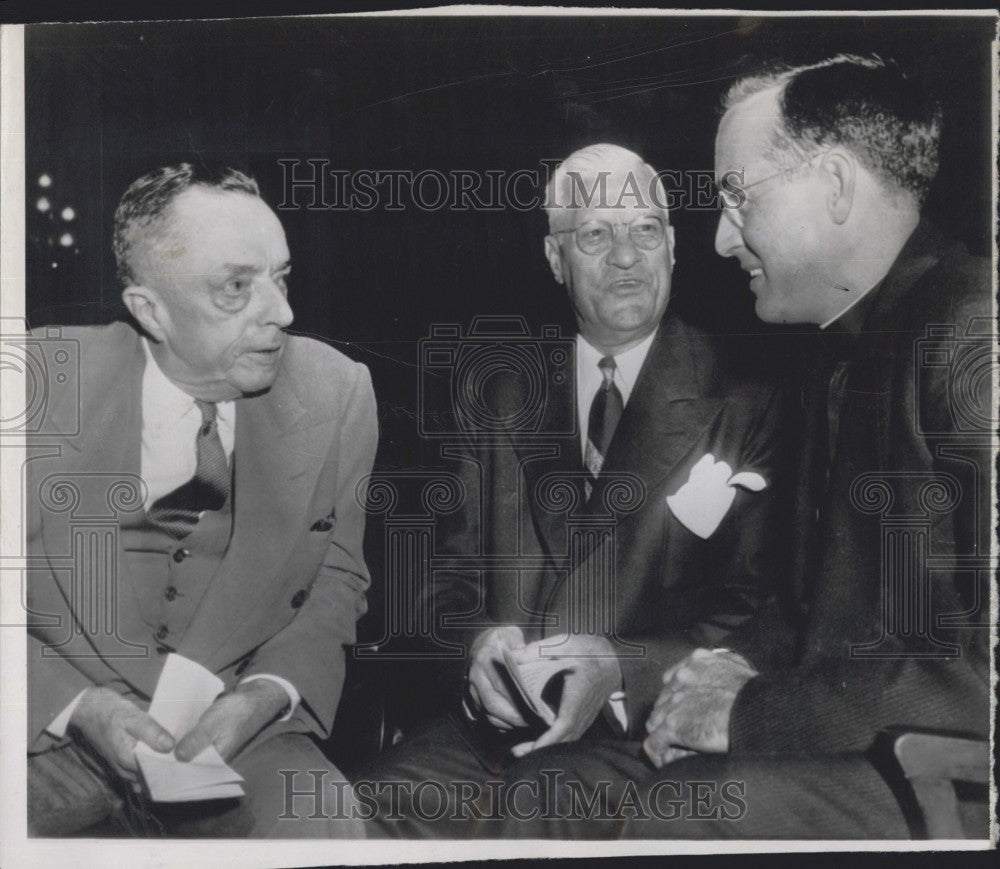 1951 Press Photo J Taylor Spink Will Harridge Rev Francis Moore Testify - Historic Images