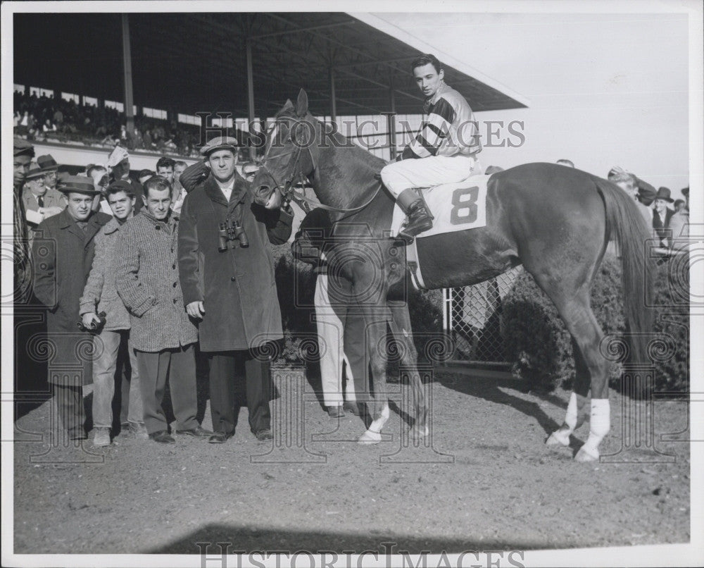 Press Photo Jockey Barry DeSpirito Wins First Race - Historic Images