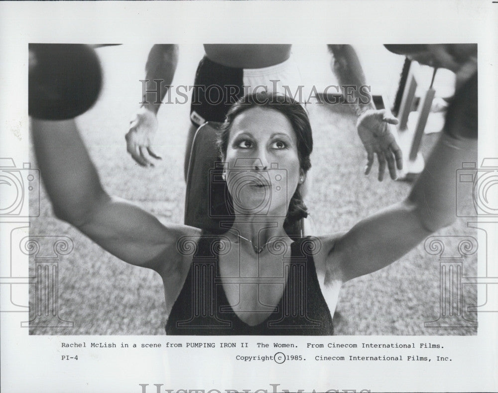 1985 Press Photo Rachel McLish in &quot;Pumping Iron II&quot; - Historic Images