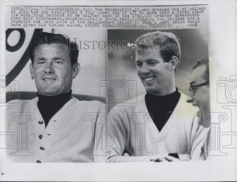 1966 Press Photo Golfers Tom Weiskopf &amp; Doug Sanders at Greater Greensboro Open - Historic Images