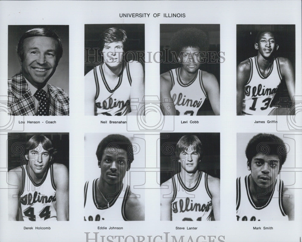 1979 Press Photo U of Ill basketball .Henson,Bresnahan,Cobb,Griffin,Holcomb - Historic Images