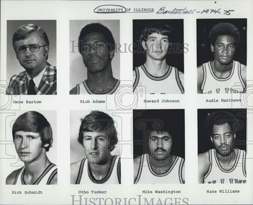 1974 Press Photo Photo U of Ill basketball .Bartow,Adams.Johnson,Matthews - Historic Images