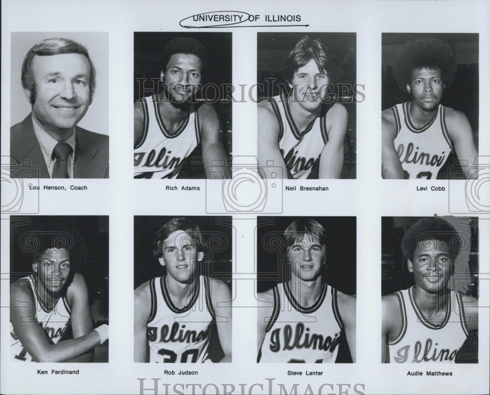 1978 Press Photo U of Ill basketball .Henson,Adams.Bresnahan,Cobb,Ferdinand - Historic Images