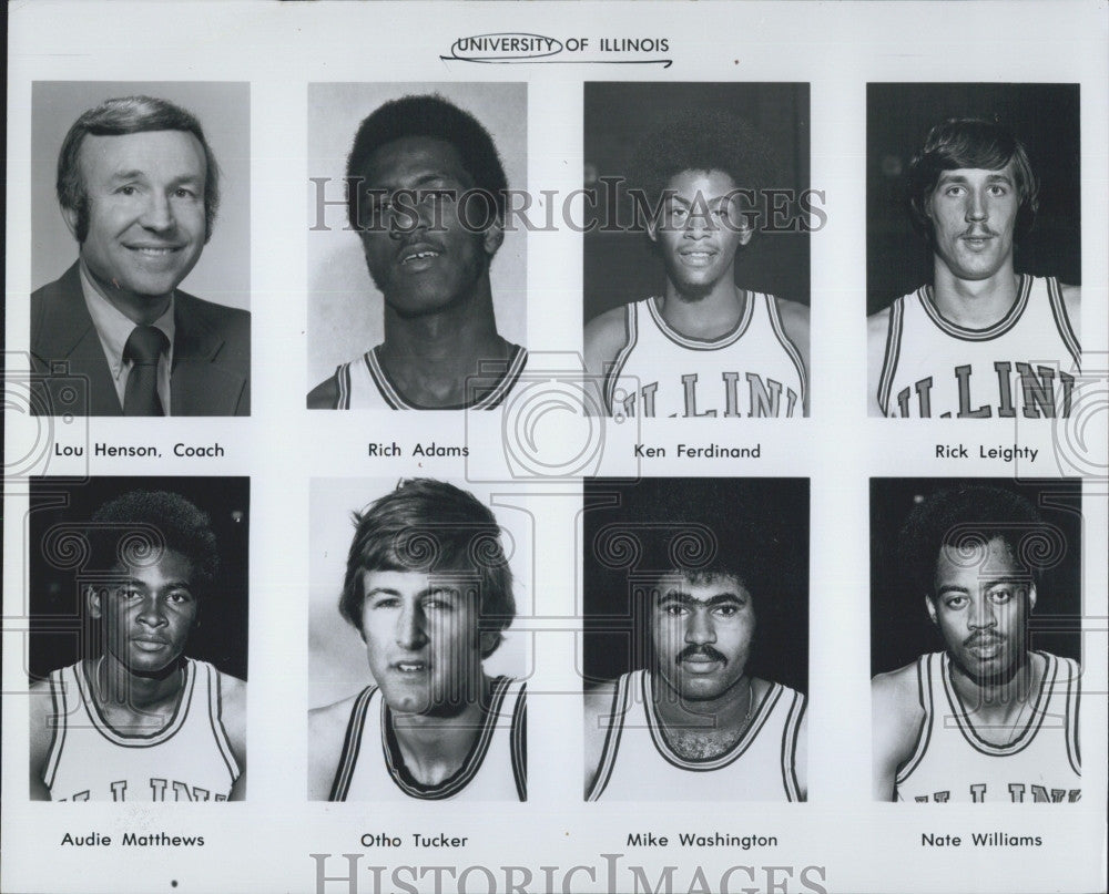 1979 Press Photo U of Ill basketball .Henson,Adams.Ferdinand,Leighty,Matthews - Historic Images