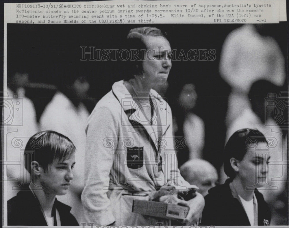 1968 Press Photo Australian Olympic Swimmer Lynette McClements - Historic Images