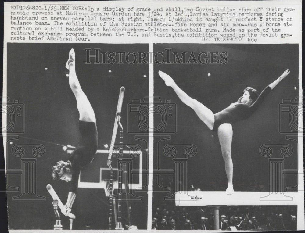 1961 Press Photo Larisa Latynina  &amp; Tamara Ljukhina Russian Gymnastics - Historic Images