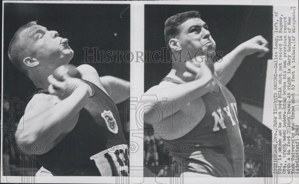 1962 Press Photo Dallas Long Sets Shot Put Record - Historic Images