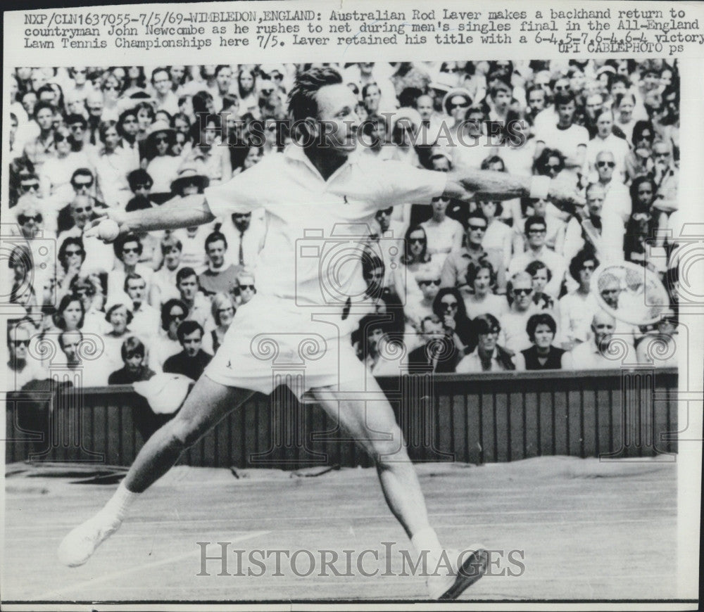 1969 Press Photo Rod Laver, Tennis Player Against John Newcombe in Men&#39;s Singles - Historic Images