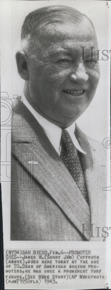 1943 Press Photo James Cofforth, boxing promoter dies - Historic Images