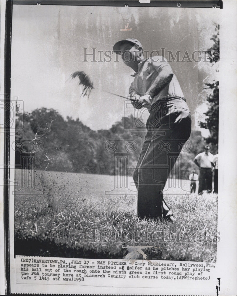 1958 Press Photo Cary Middlecoff at PGA tourny at Llanerch CC - Historic Images