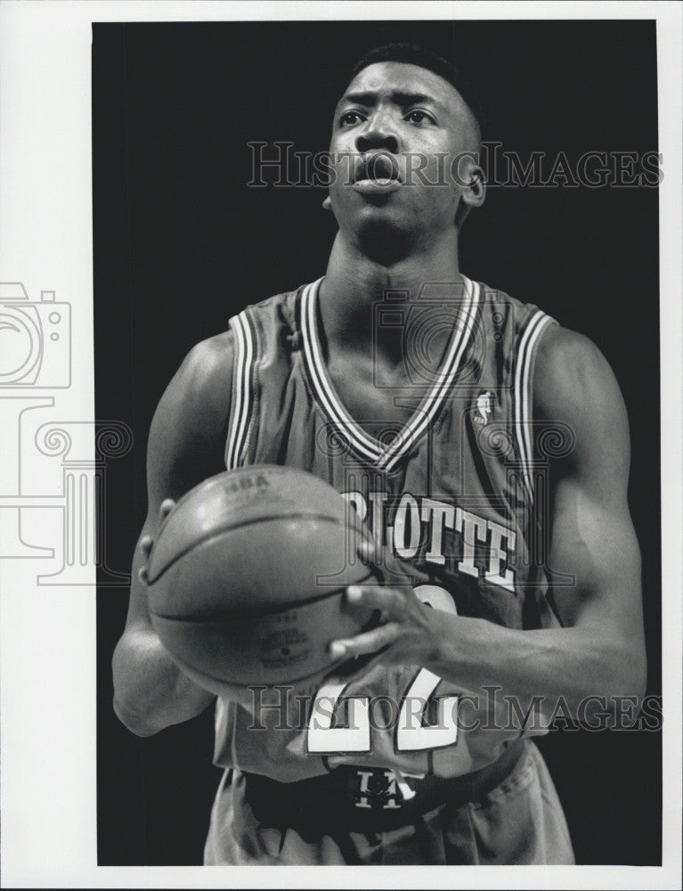 1991 Press Photo Charlotte Hornets Johnny Newman - Historic Images