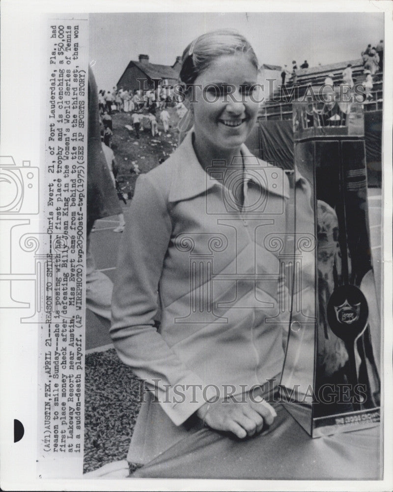 1975 Press Photo Chris Evert Tennis Star Women&#39;s World Series of Tennis - Historic Images