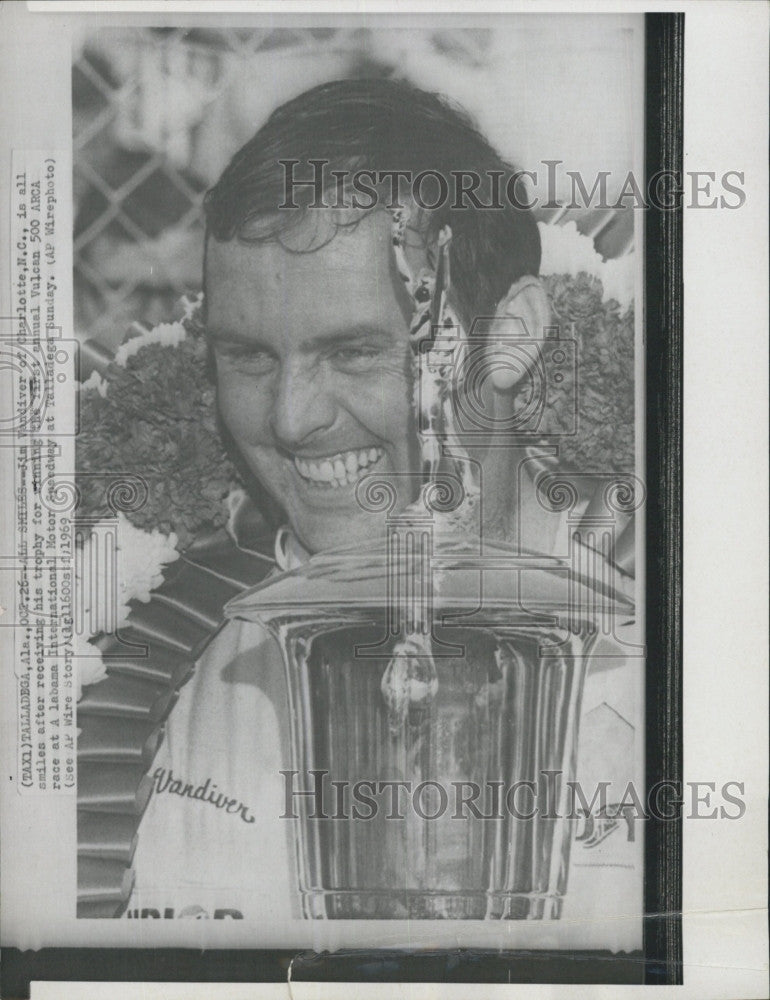 1969 Press Photo Jim Vandiver 1st Annual Vulcan 500 ARCA Talladega Speedway - Historic Images