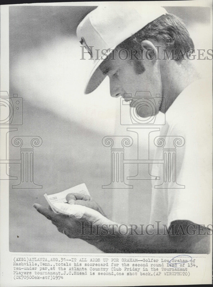 1974 Press Photo Pro Golfer Lou Graham Tournament Players tournament - Historic Images