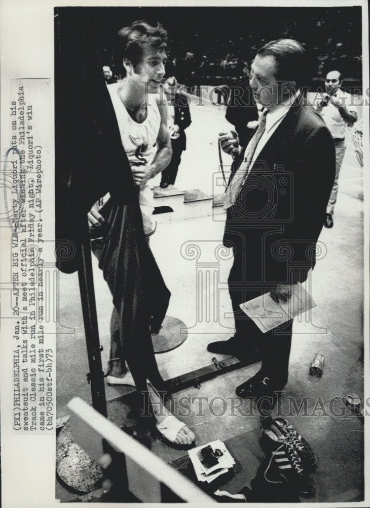 1973 Press Photo Marty Liquori after winning the Philadelphia Track Classic - Historic Images