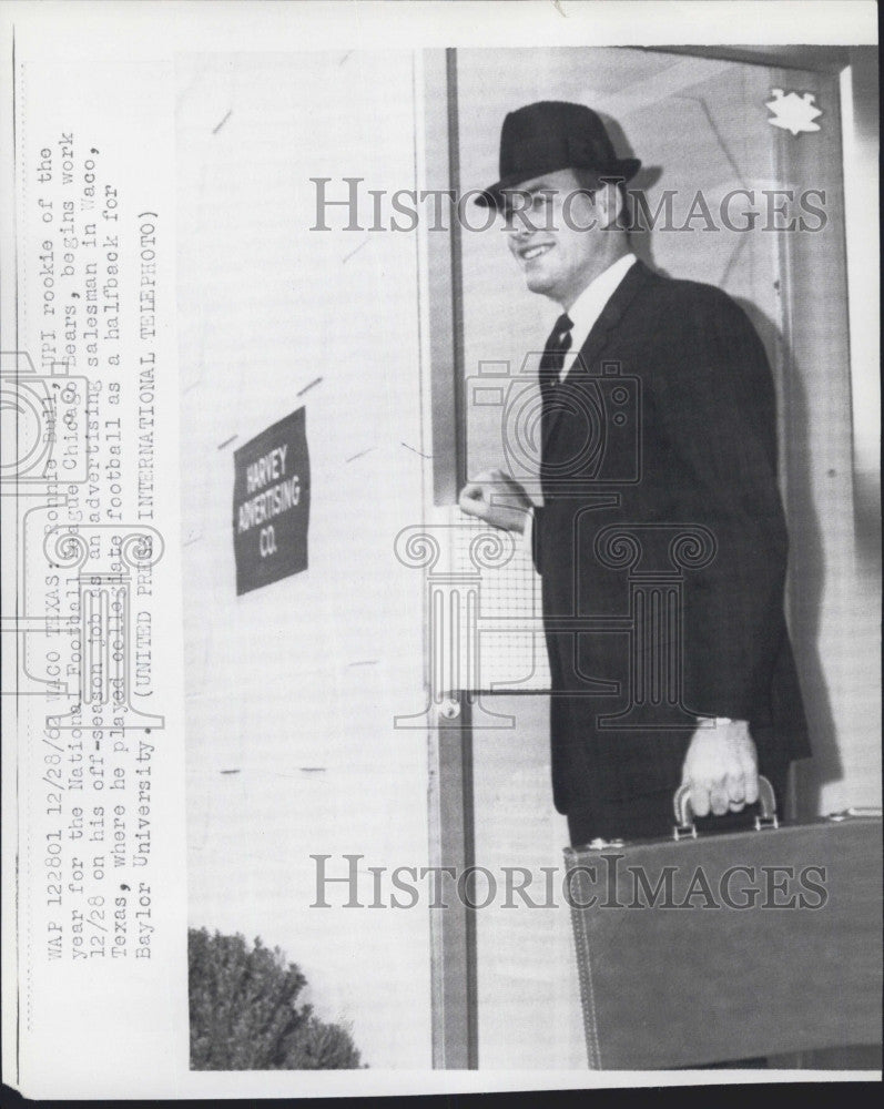 1962 Press Photo Ronnie Bull of the Chicago Bears - Historic Images