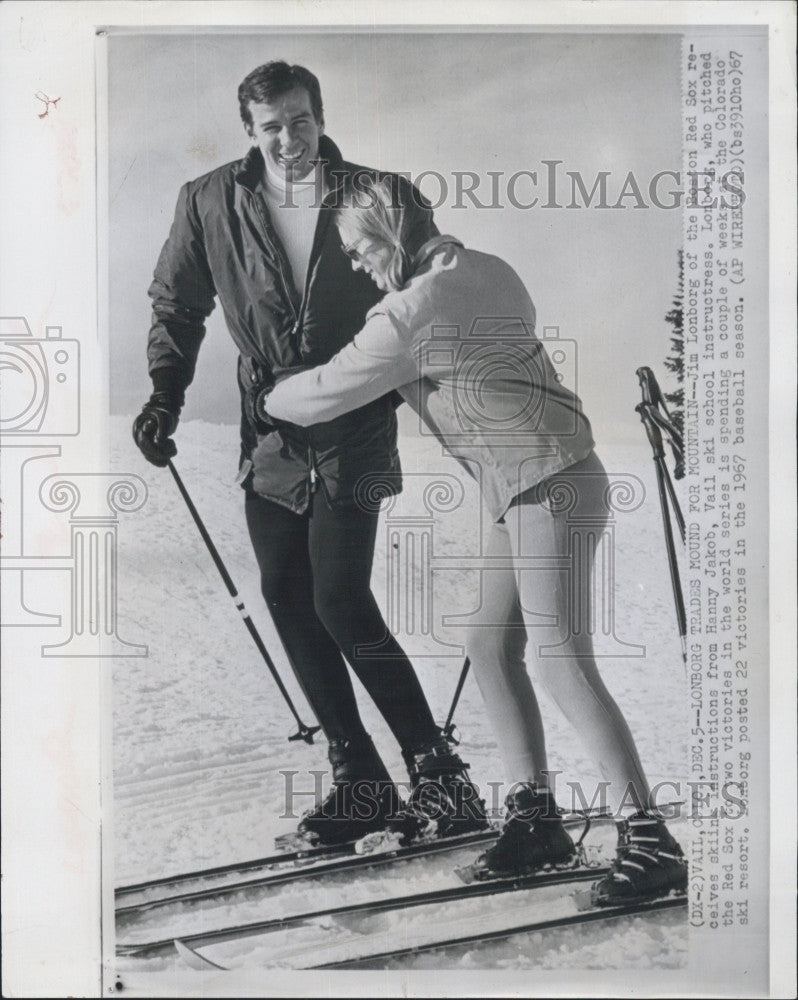 1967 Press Photo Jim Lonborg Red Sox Pitcher Skiing in Colorado - Historic Images