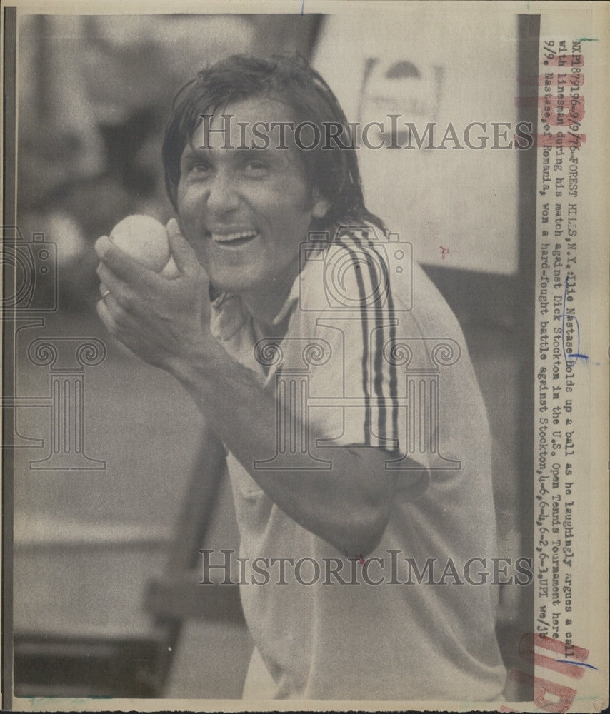 1976 Press Photo Ilie Nastase at US Open Tennis Tournament - Historic Images