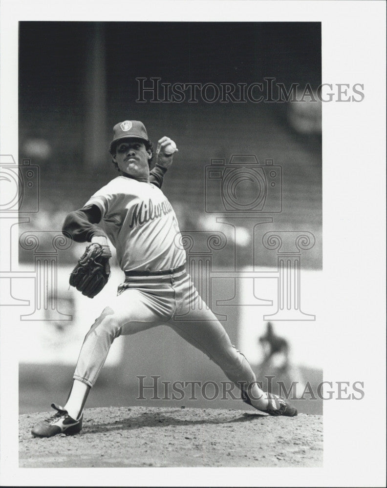 1987 Press Photo  Milwaukee Brewers, pitcher Juan Nieves - Historic Images