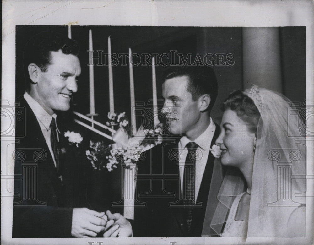 1955 Press Photo Rev Bob Richards Performs Stark - Tuthill Wedding - Historic Images