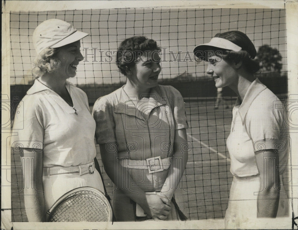 1937 Press Photo US Tennis Alice Marble,J Ingram &amp; K Stammers - Historic Images