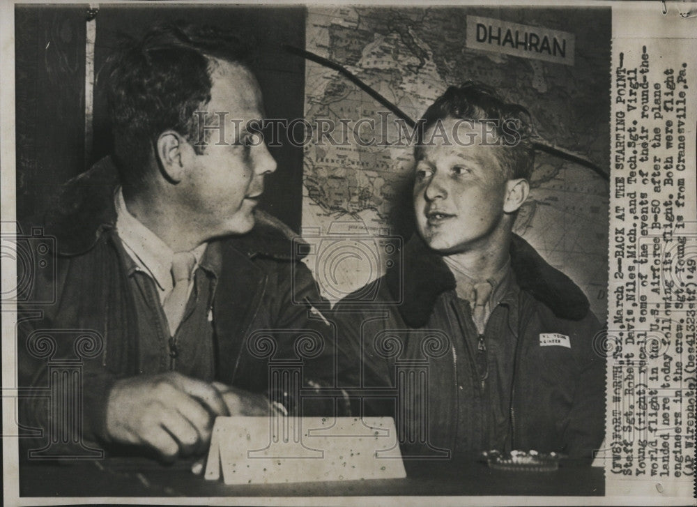 1949 Press Photo Staff Sgt Robert Davis &amp; Tech Sgt Virgil Young - Historic Images