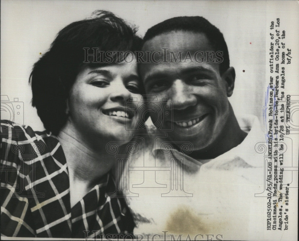 1961 Press Photo Baltimore slugger Frank Robinson &amp; fiancee Barbara Ann Cole - Historic Images