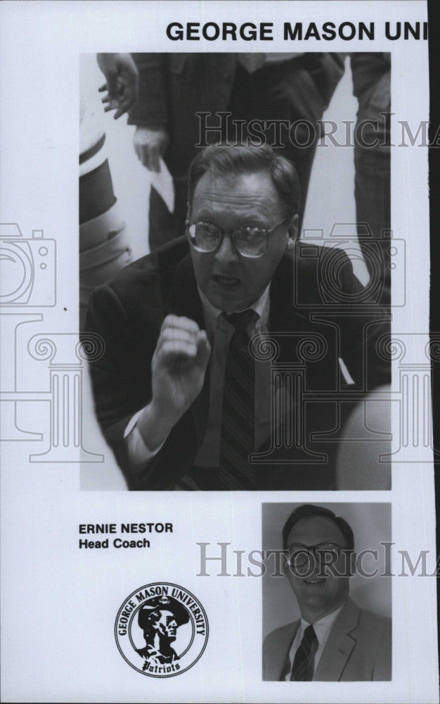 1990 Press Photo Ernie Nestor Head Basketball Coach George Mason University - Historic Images