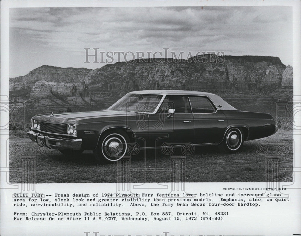 1974 Press Photo Plymouth Fury Car - Historic Images