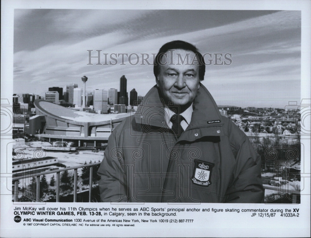 1987 Press Photo ABC Sports Anchor Jim McKay - Historic Images