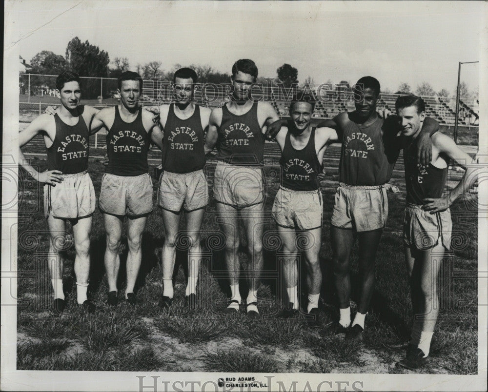 1950 Press Photo Eastern Ill College track,Sims,Siegel, Howell, Ellis, Curtis - Historic Images