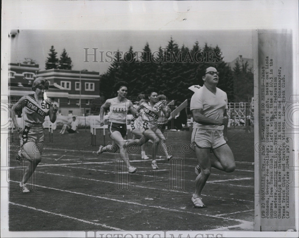 1964 Press Photo Janet Johnson, Texas track club - Historic Images