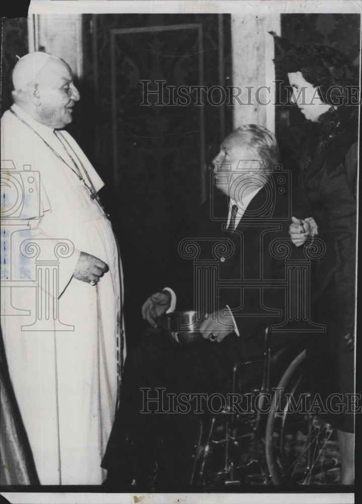 1962 Press Photo Pope John XXIII with Mayor John F. Collins of Boston - Historic Images